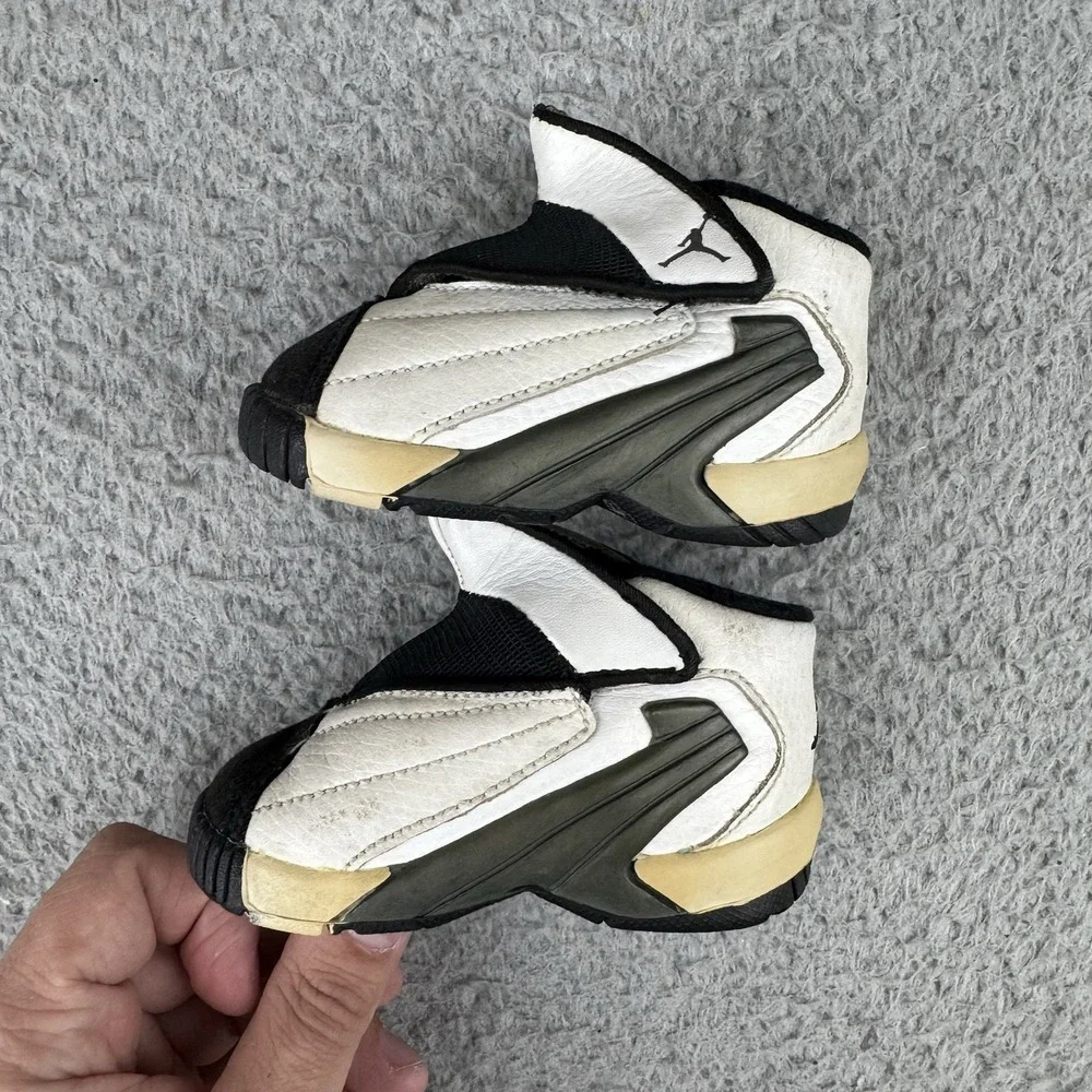 Vintage 1999 Jordan 15‎ Children's Shoes Size 2.5c Baby Black White Rare Y2k
